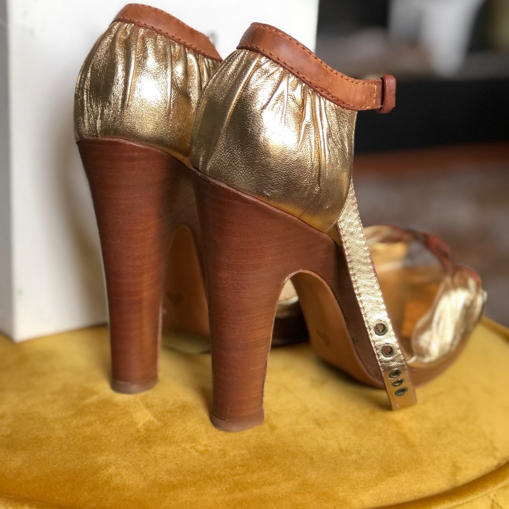 Moschino Gold Sandal Heel View 3
